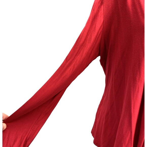 Moa Collection Woman's Cardigan Size 2XL Open Front Shawl Collar Lightweight Red - Picture 5 of 11